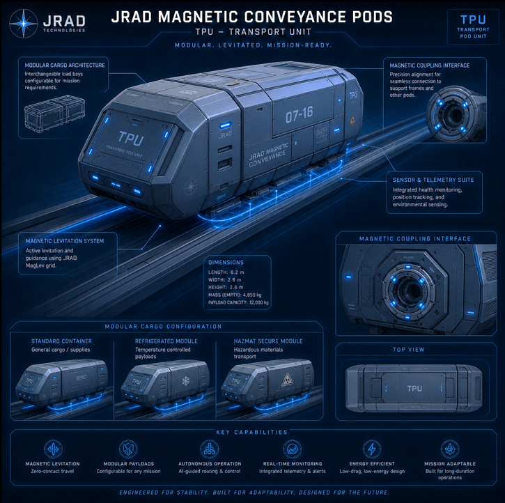 JRAD Magnetic Conveyance Pods
